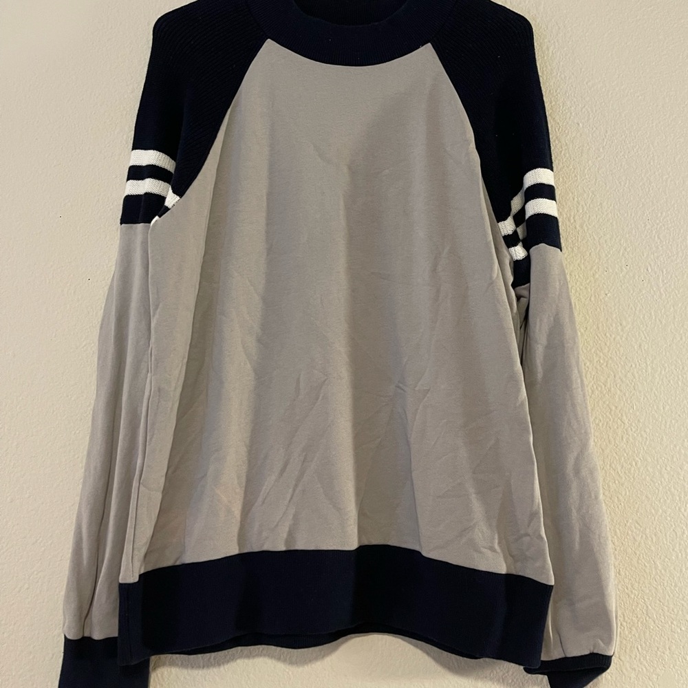 Cable Stitch Color Block Pullover Sweatshirt - image 1